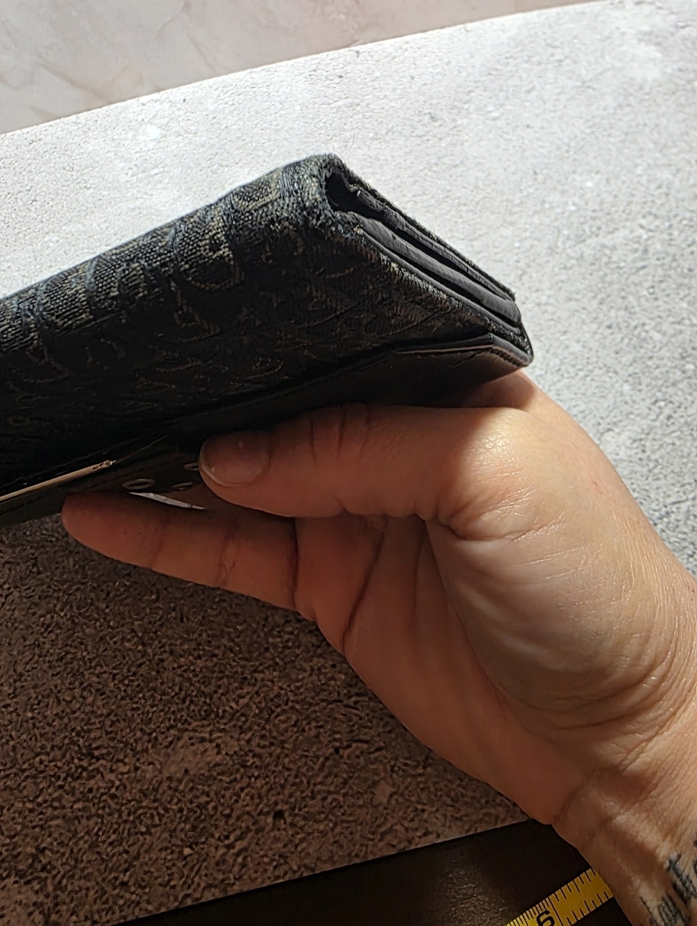 Dior Black Logo Jacquard Continental Wallet with Silver Hardware - Picture 17 of 17